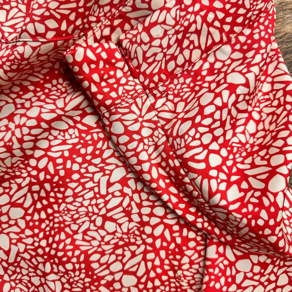 LOFT Vibrant Red and Cream Maxi Skirt - Picture 4 of 4